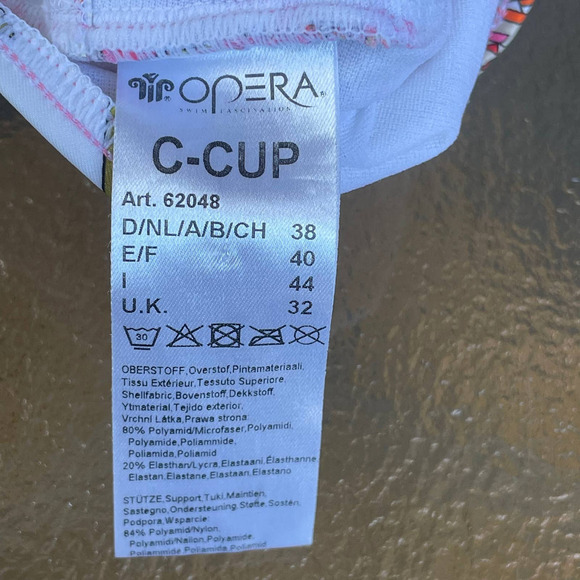 Opera One-Piece Paisley/Floral Print Halter Swimsuit - Size 8 - C-Cup - Picture 6 of 11